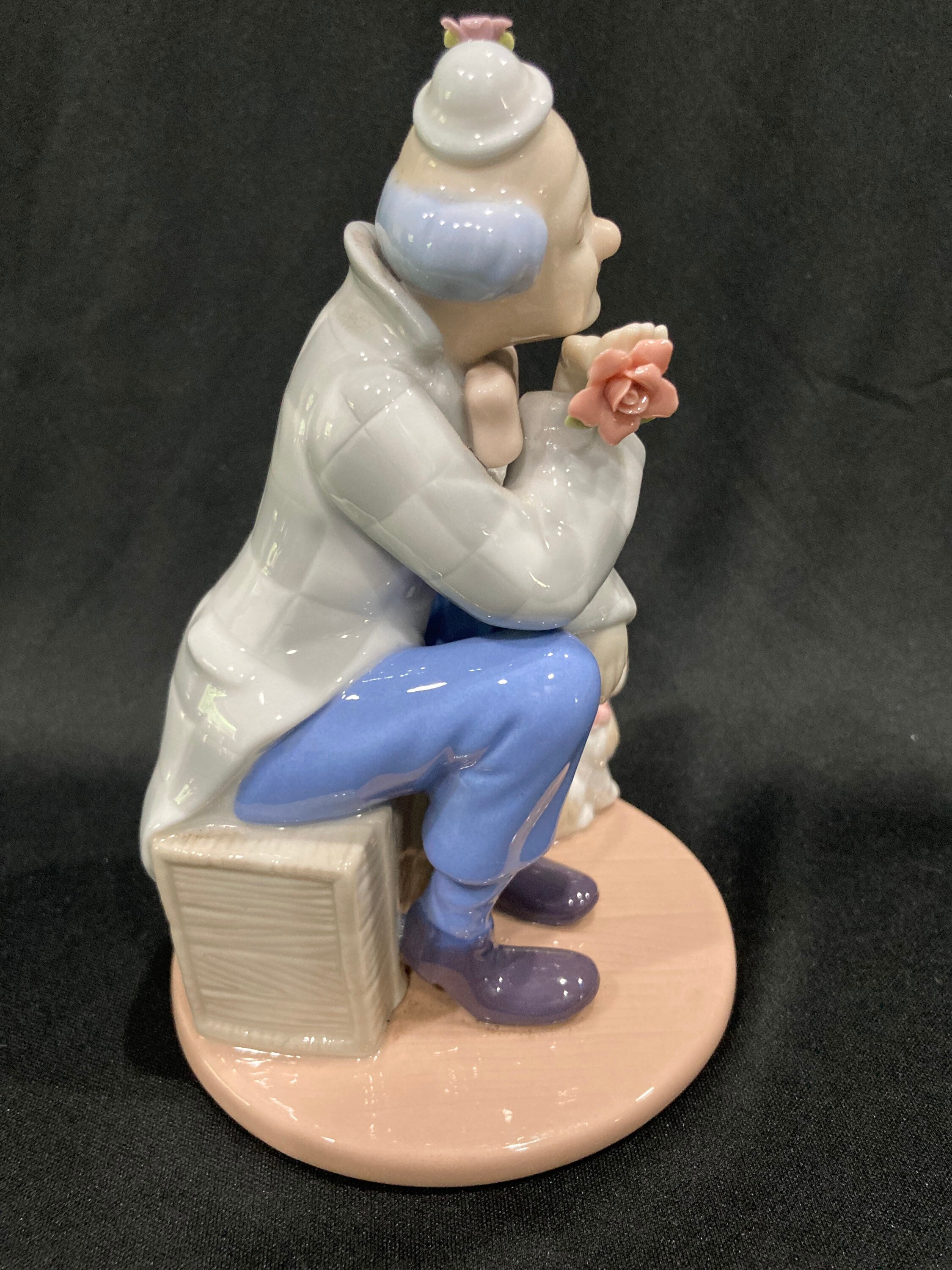 Paul Sebastian Figurine Clown Holding a Flowery with a Puppy Etsy