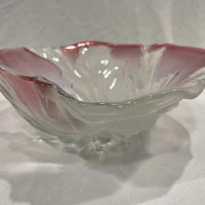 Mikasa, Multi Colored Frosted Floral Leaf Candy Dish, Textured Exterior ...