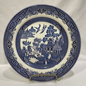 Churchill Blue Willow Plate, Made in England, Blue and White China