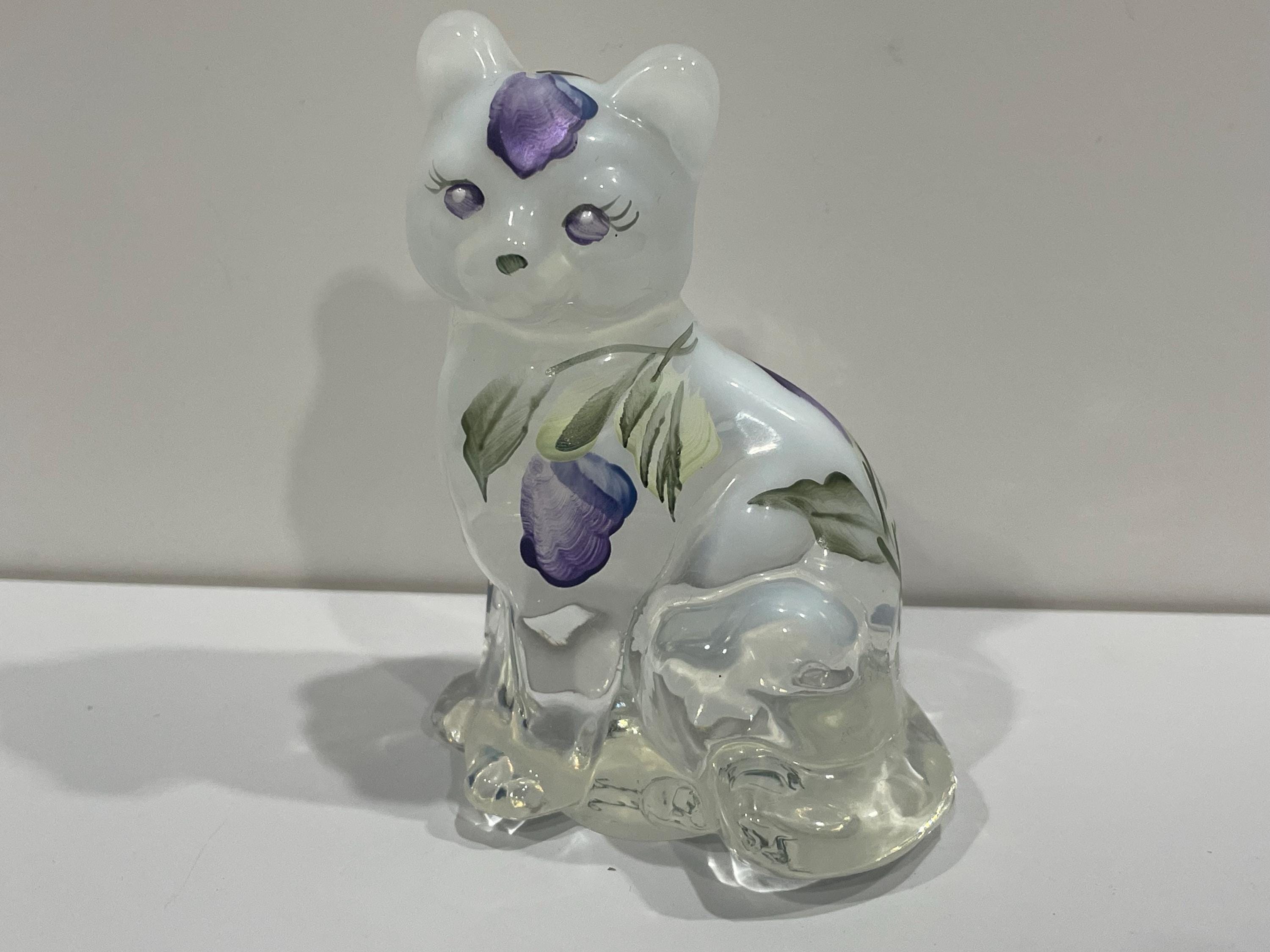 Fenton Opalescent Cat - Etsy