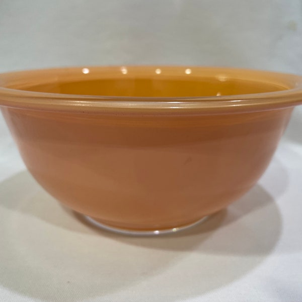 Vintage Pyrex Light Peach Nesting Bowl 322, 1L, Salmon Pyrex Clear Bottom Mixing Bowl