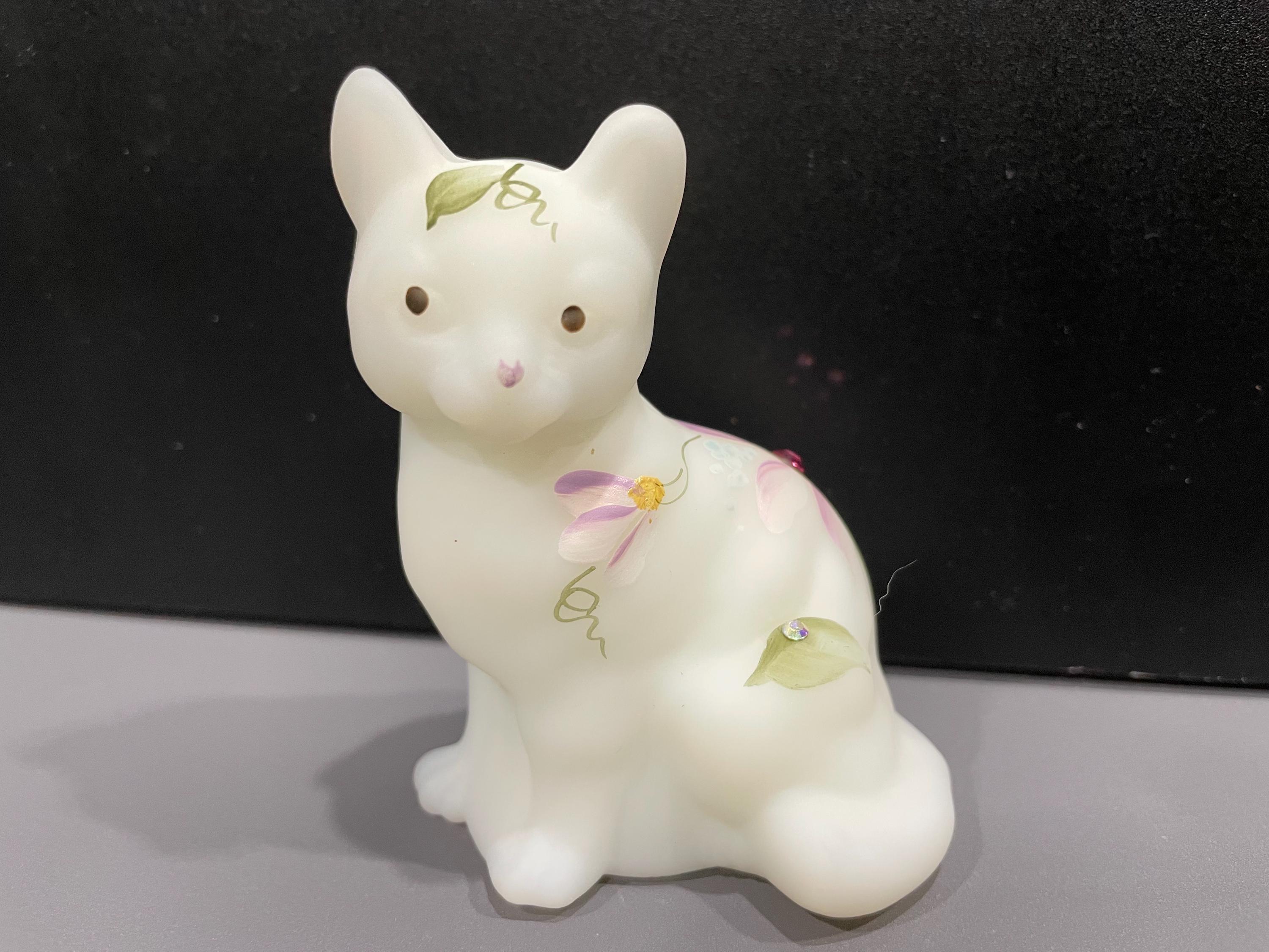 女性像 手芸素材・材料 バラ売り可 FENTON 花柄 CAT フェントン 目を閉じてる猫