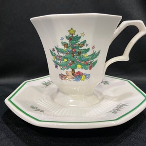 Nikko, Christmastime Cup and Saucer, Christmas Tree and Presents