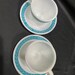 Pyrex, Teal Laurel, Resturantware, Milk Glass, Cup and Saucer - 2 Sets ...
