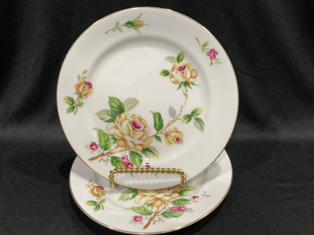 Vintage Lynmore Fine China, Japan, Golden Rose, Bread and Butter Plates