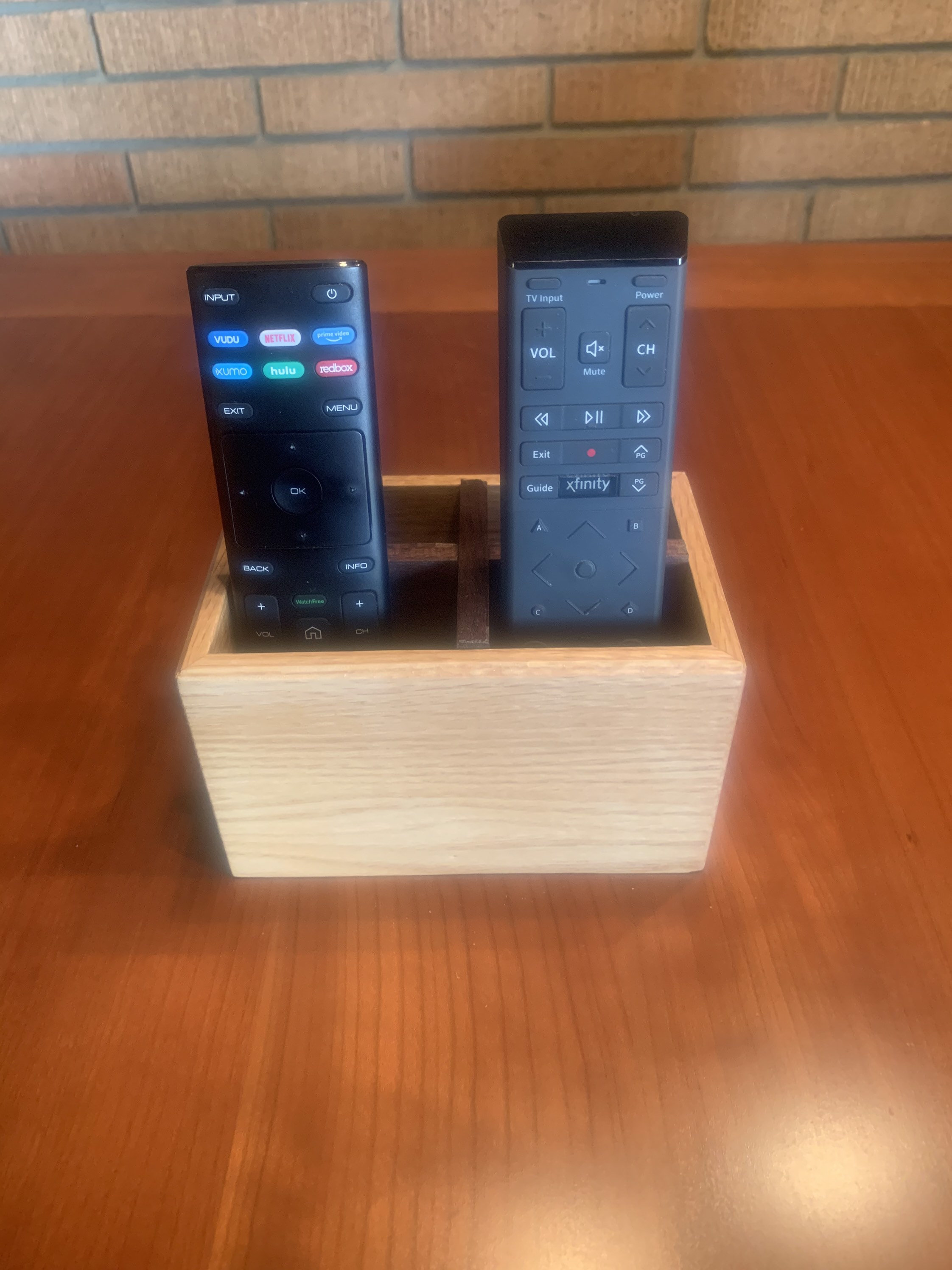 Oak and Walnut Remote Control Holder. Etsy