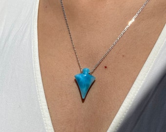 Pendant pendulum larimar, AAA larimar beautiful piece of larimar, handmade necklace