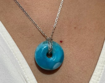 Good Fortune Larimar Pendants , necklace, larimar stone, blue stone,blue larimar