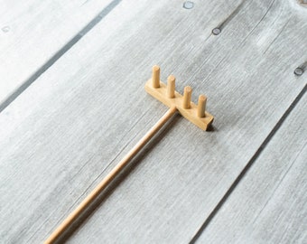 Mini Zen Garden Rake-Handmade Wooden Tools-Natural Colored-Sand Art Tools-Miniature Zen Raking Tool-Meditation and Stress Relief-Small Gifts