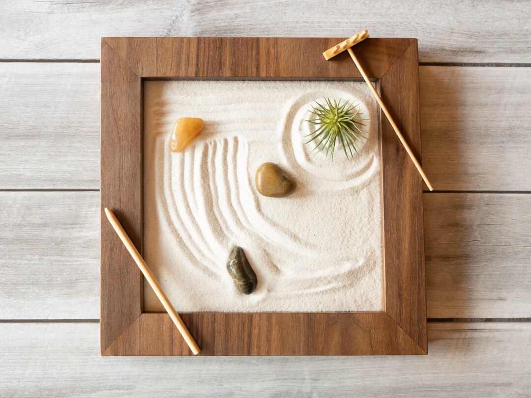 10 X 10 Zen Garden With Walnut Veneerincludes Sand Etsy