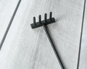 Mini Zen Garden Rake to Accessorize Your Zen Garden-Handmade Wooden Tools-Black Zen Tools-Sand Art Tools-Miniature Zen Raking Tool