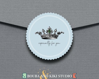 Package Stickers Crown | Jewellery Stickers | Thank You Stickers | Labels Stickers | Small Business | Digital Download