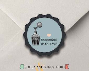 Handmade With Love Stickers Cosmetics | Printable Stickers | Digital Download | Small Business | Hand Crafted Soap Stickers |Sticker Sheets