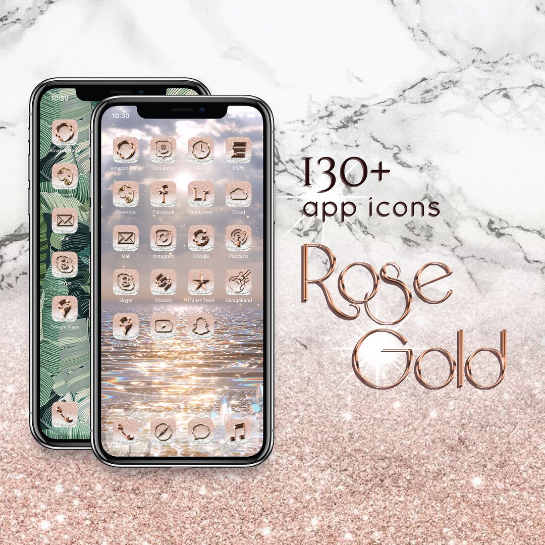 130 Rose Gold Marble App Icons 3D App Icons Metallic App Icons Gold App Icons Aesthetic App