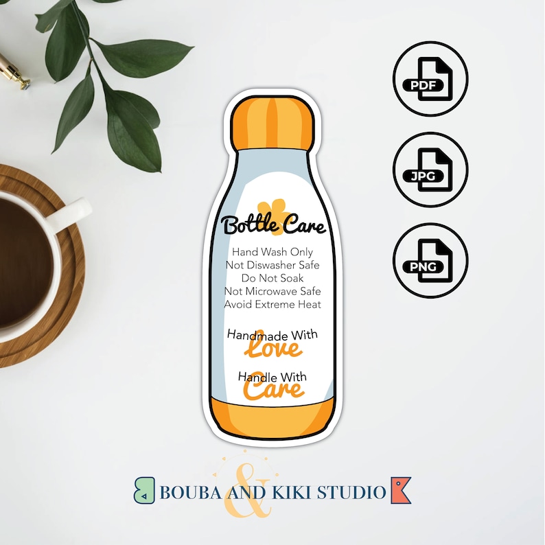 PRINTABLE Water Bottle Care Cards Water Bottle Care Instructions Water ...