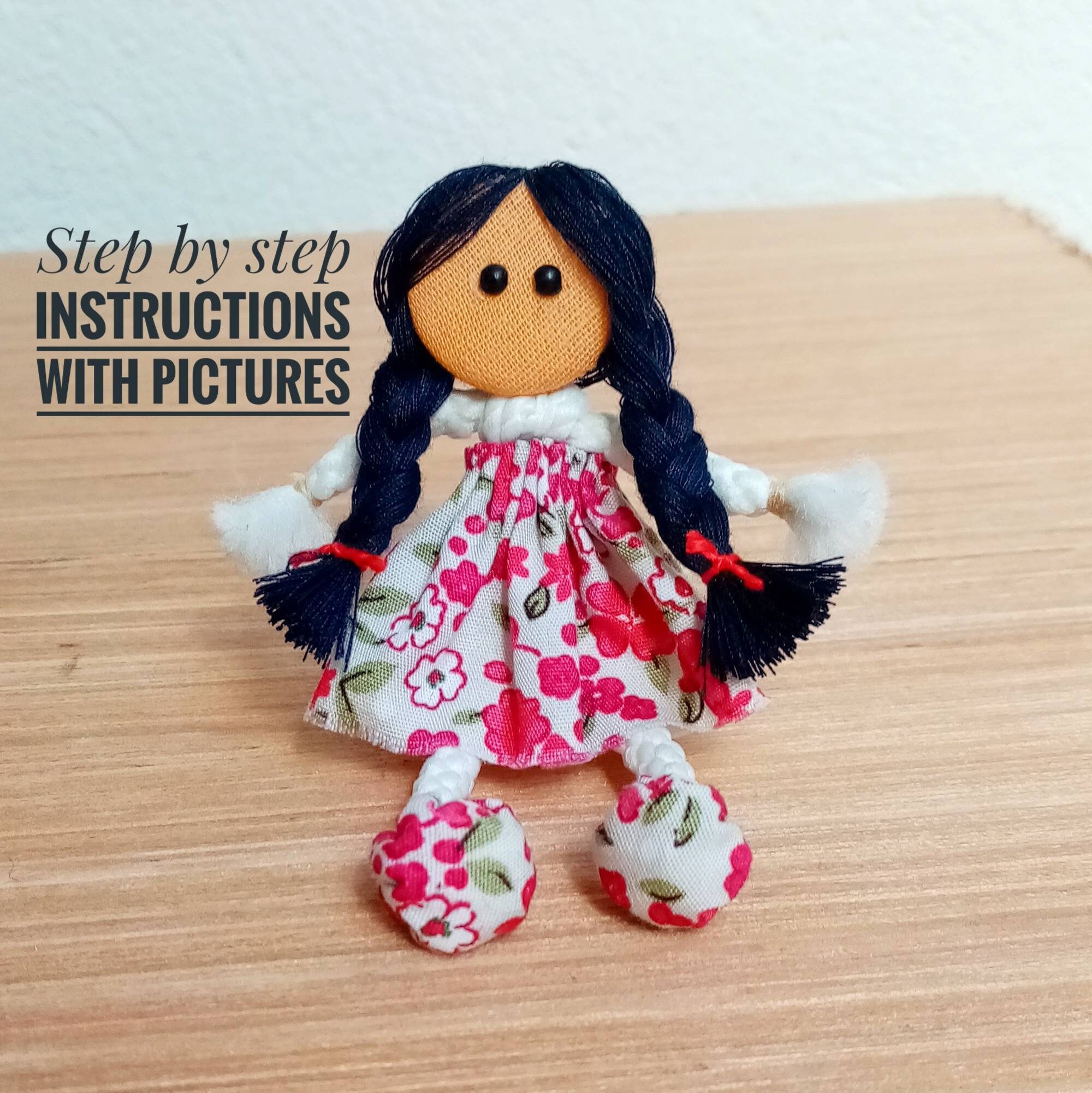 Tiny Doll Pattern Doll Tutorial Fabric Doll Dollhouse Etsy