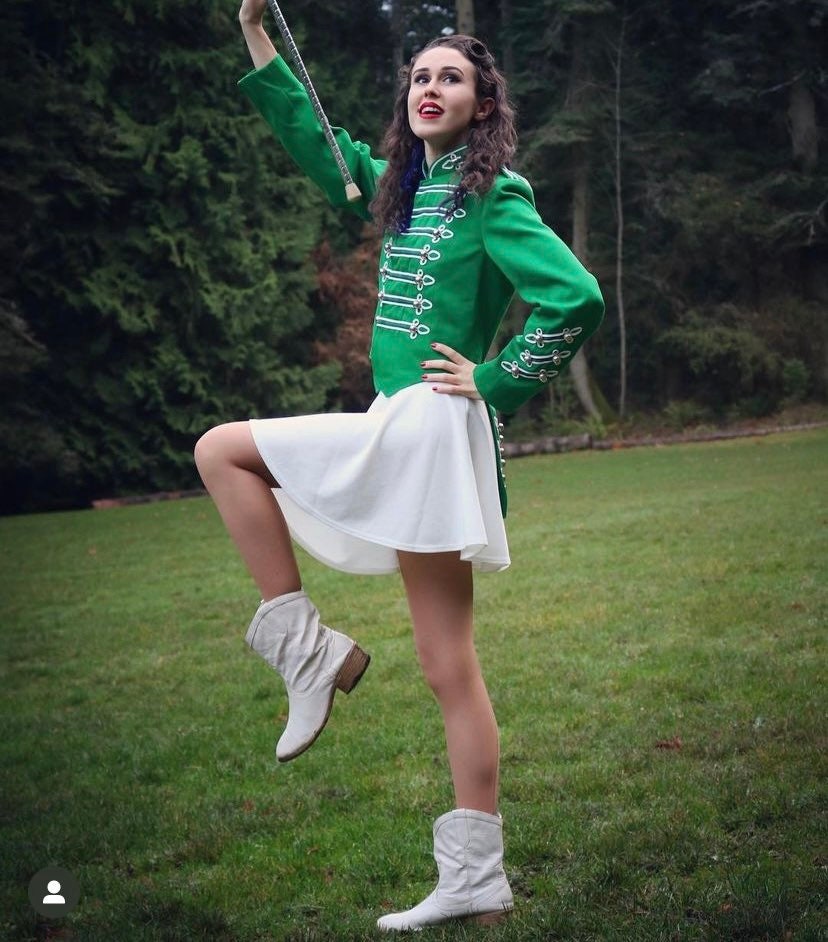 Vintage emerald green marching band jacket with tails in 2023