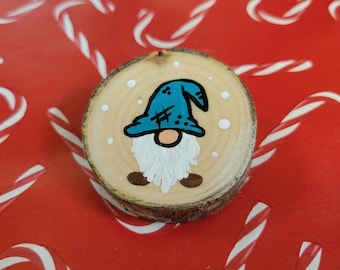 Gnome pin, gnome brooch, Christmas pin