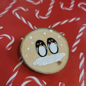 Penguin pin, Christmas brooch