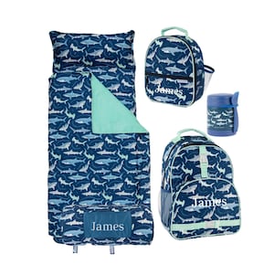 Kids Nap Mat| Personalized Nap Mat| Boys Backpack Set |Shark Backpack| Backpack and Lunch Box | Back to School Set -