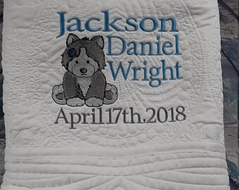 Puppy Baby Quilt Etsy