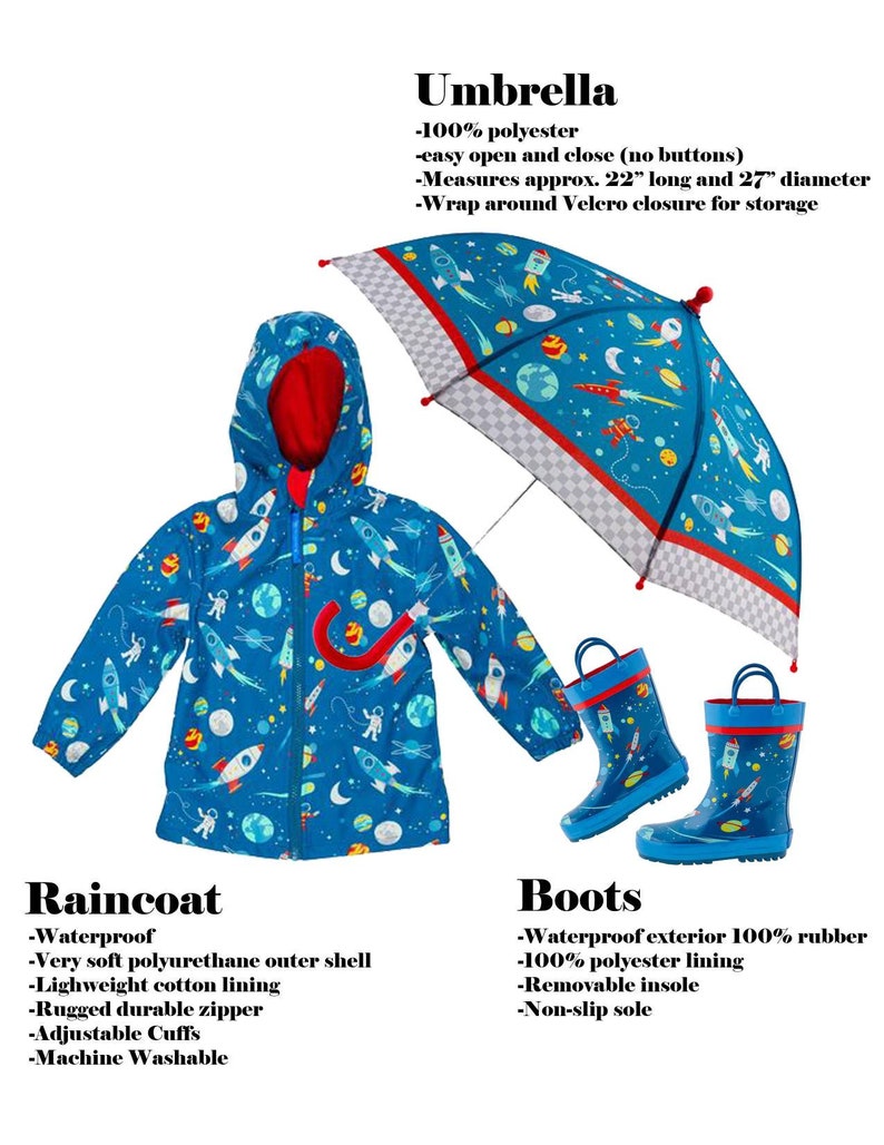 Toddler Rain Jacket Toddler Rain Boots and Matching Umbrella Etsy