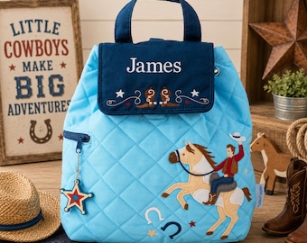 Personalized Cowboy Toddler Backpack, Embroidered Name Backpack, Western Kids Backpack, Cowboy Preschool Bag, Rodeo Backpack, Daycare Bag
