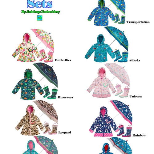 Toddler Rain Jacket Toddler Rain Boots and Matching Umbrella Etsy