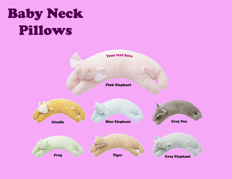 Baby Neck Pillow Animal Pillow Curved Pillow Etsy
