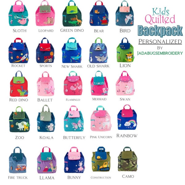 Kids personalized Backpack, Quilted Kids Backpack,Backpacks for little girls, Custom Kids Backpacks, Backpacks for little boys,