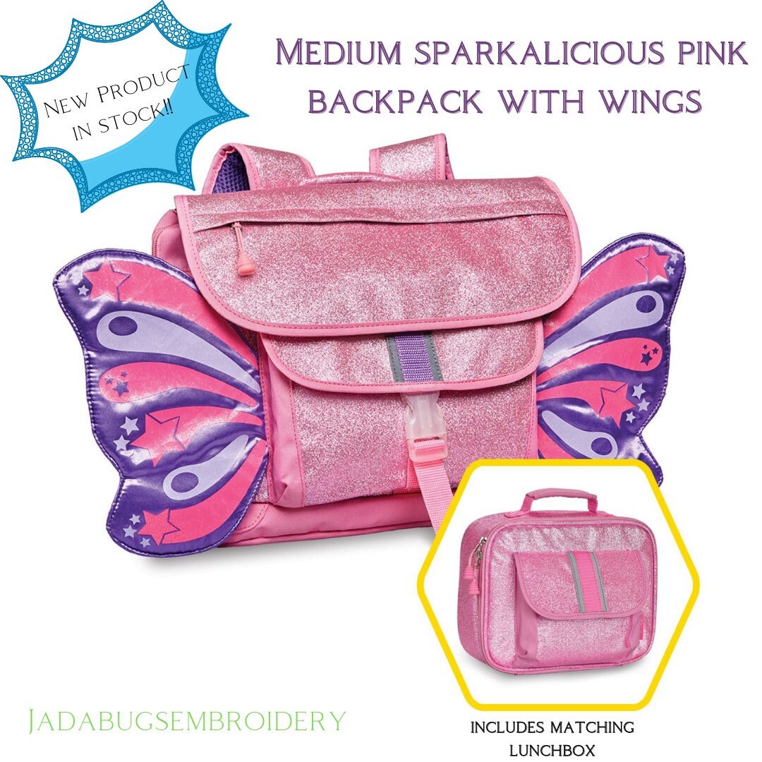 butterfly backpack and lunchbox