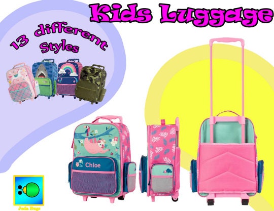 Personalized Rolling Luggage for Girls Tassen & portemonnees Bagage & Reizen Rolkoffers Girls Suitcase Toddler Travel Bag Children's Rolling  floral Luggage Stephen Joseph 
