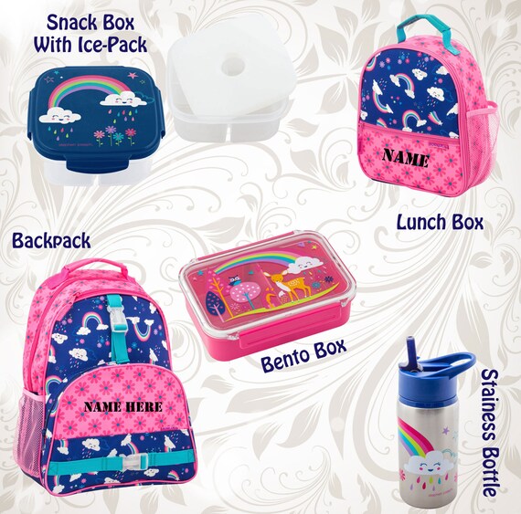 monogrammed backpack and lunchbox