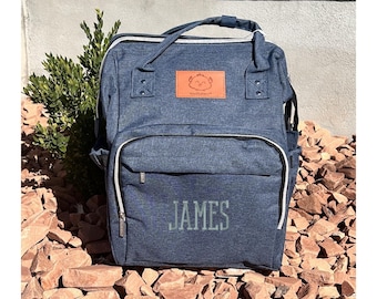 Personalized Diaper Backpack Bag, Unisex Baby Shower Gift.