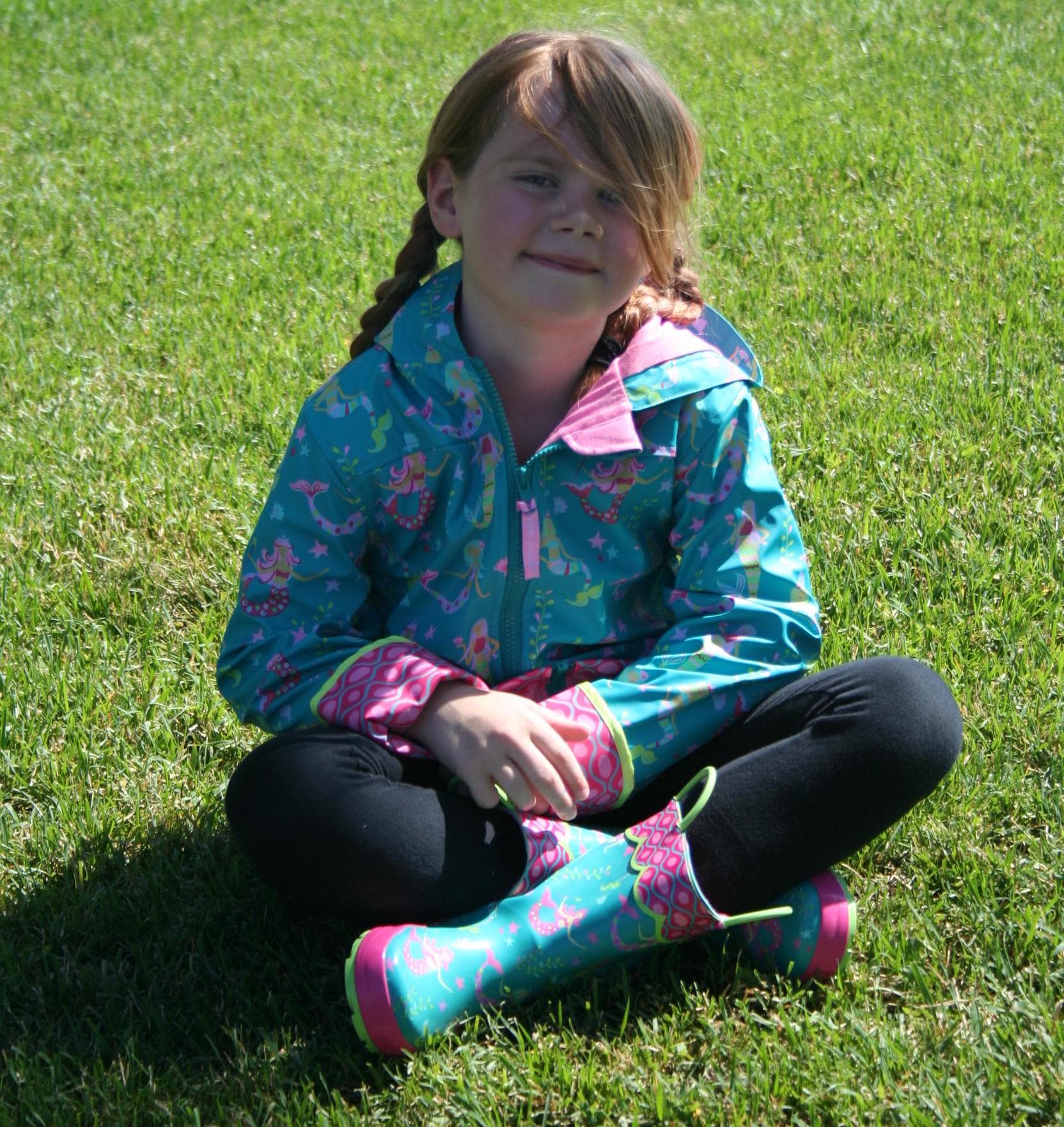 Mermaid Rain Jacket, Little Girls Rain Coat, Personalizable
