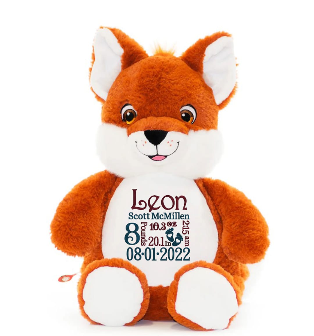 Personalized Stuffed Animal, Embroidered Stuffed Animals With Baby