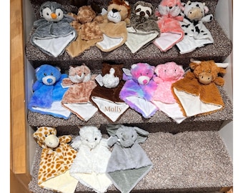 Embroidered Name Baby Lovie | Plush Animal Security Blanket
