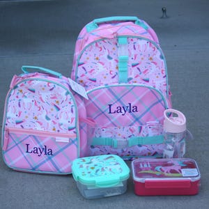 Kids Backpack and Lunch Box Set, Personalized Kids Back Pack, Kids School Bags Unicorn Pattern
