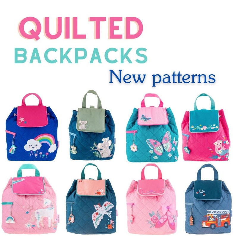 Kids Personalized Backpack New Pattern Quilted Embroidered Etsy