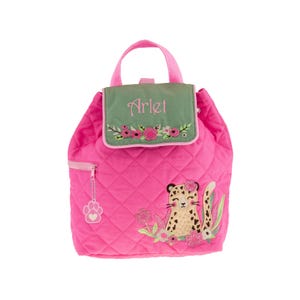 Toddler Backpack, Quilted Backpack for Little Girls,  Perfect gift for Toddler Girls age 3-5. Personalized using Embroidery. Leopard Print