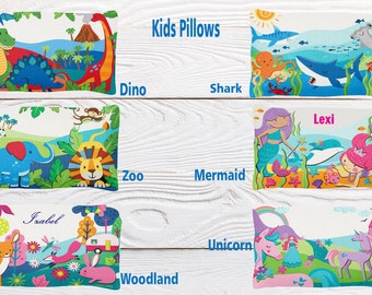 Personalized Kids Pillows, Shark Pillow, Pillows for Kids, Mermaid Pillow, Stephen Joseph, Woodland Pillow, Unicorn Pillow, Dino Pillow