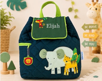 Personalized Zoo Toddler Backpack, Embroidered Name Backpack, Safari Backpack, Jungle Animal Backpack, Daycare Bag, Preschool Backpack