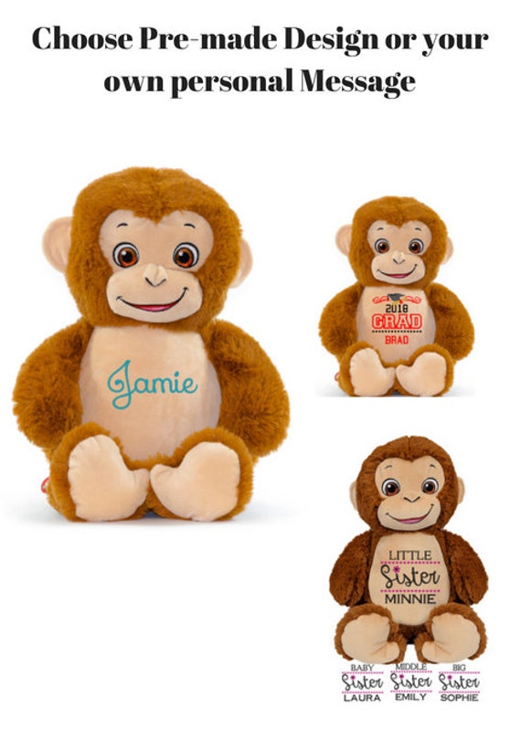 personalized monkey stuffed animal