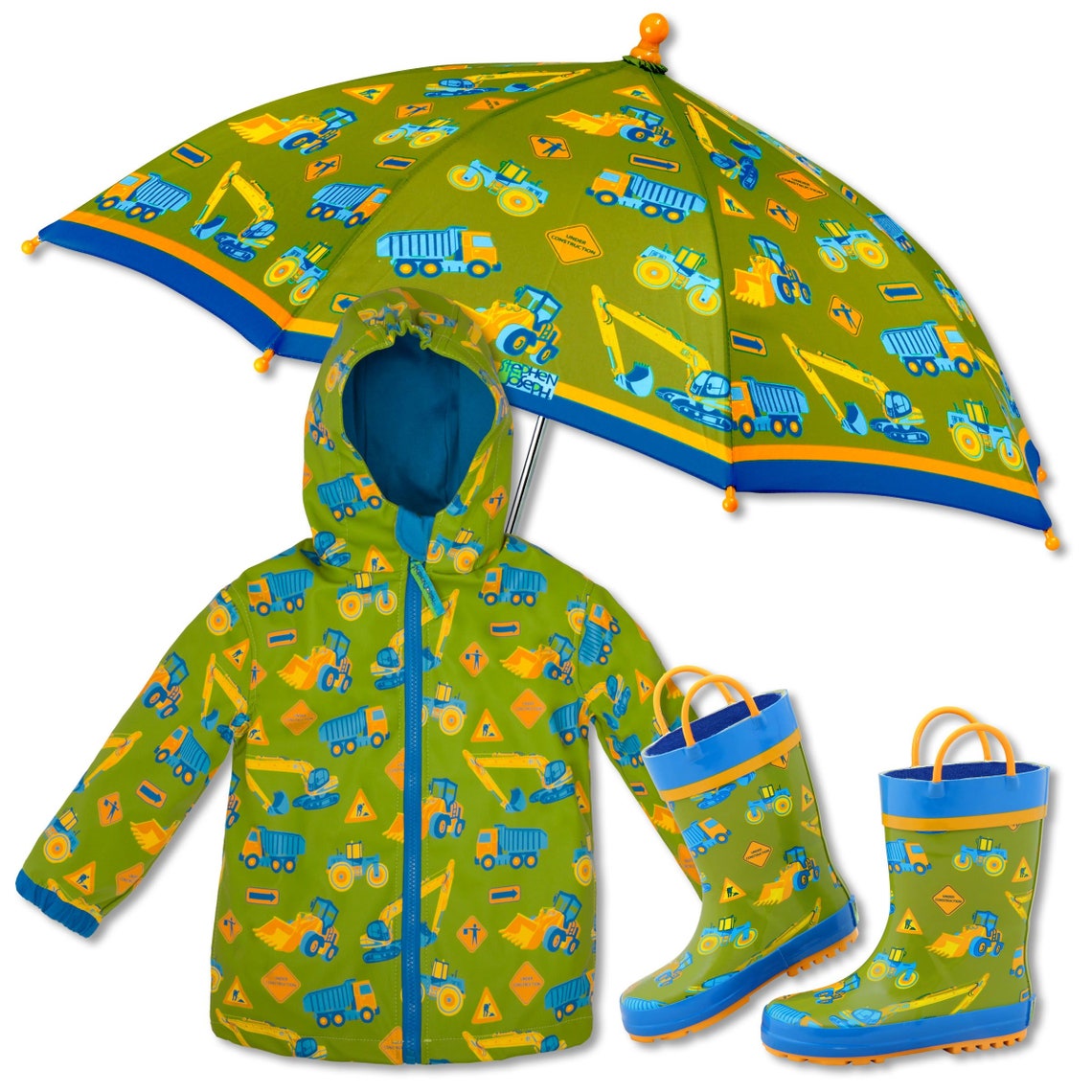Kids Rain Coat Rain Jacket Boots and Umbrella Set By Stephen | Etsy