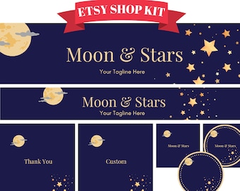 Kit de marca de banner de Etsy. Incluye portadas e imágenes de Etsy personalizables. El mejor marketing de Etsy para tu tienda de Etsy. Plantilla de Canva editable.