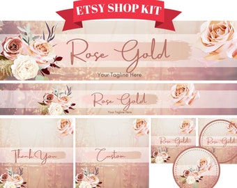 Kit de marca de banner de Etsy. Incluye portadas e imágenes de Etsy personalizables. El mejor marketing de Etsy para tu tienda de Etsy. Plantilla de Canva editable.