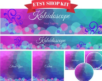 Kit de marca de banner de Etsy. Incluye portadas e imágenes de Etsy personalizables. El mejor marketing de Etsy para tu tienda de Etsy. Plantilla de Canva editable.