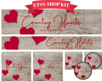 Kit de marca de banner de Etsy. Incluye portadas e imágenes de Etsy personalizables. El mejor marketing de Etsy para tu tienda de Etsy. Plantilla de Canva editable.