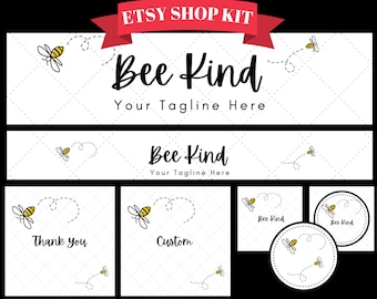 Kit de marca de banner de Etsy. Incluye portadas e imágenes de Etsy personalizables. El mejor marketing de Etsy para tu tienda de Etsy. Plantilla de Canva editable.