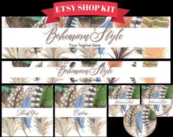 Etsy Shop Kit with two Shop Banners. Additional customizable images. The Ultimate Etsy Branding Kit if you’re going to Create an Etsy Shop.